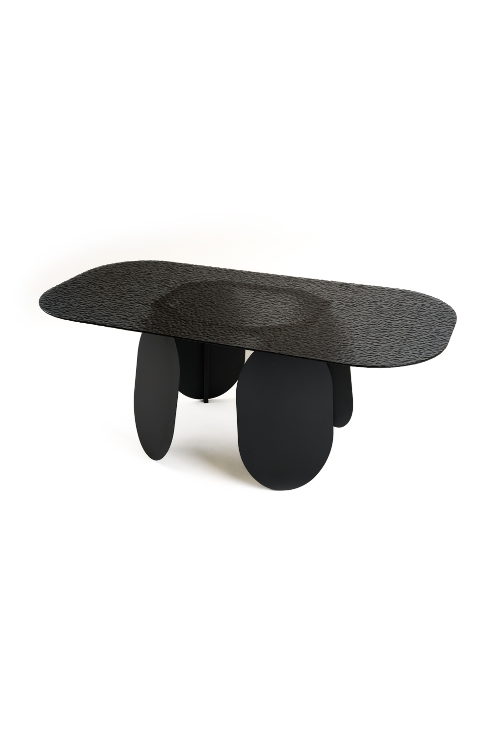 Hammered Gray Glass Dining Table | OROA Modern Maxine | Oroa.com