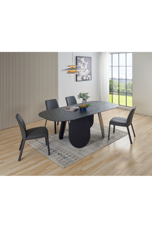 Hammered Gray Glass Dining Table | OROA Modern Maxine | Oroa.com