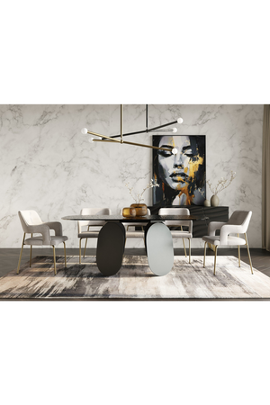 Hammered Gray Glass Dining Table | OROA Modern Maxine | Oroa.com
