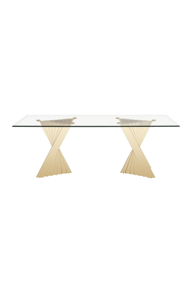 Gold Base Glass Dining Table | OROA Modern Buquet | Oroa.com