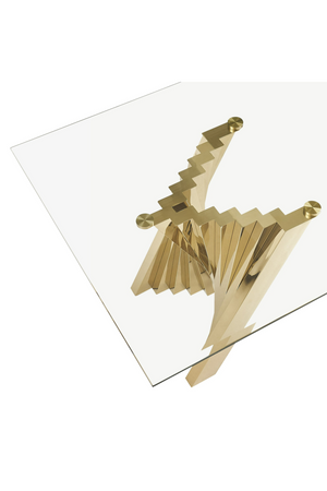 Gold Base Glass Dining Table | OROA Modern Buquet | Oroa.com