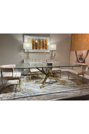 Beige Velvet Gold Dining Frame | OROA Modern Munith | Oroa.com