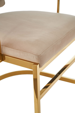 Beige Velvet Gold Dining Frame | OROA Modern Munith | Oroa.com