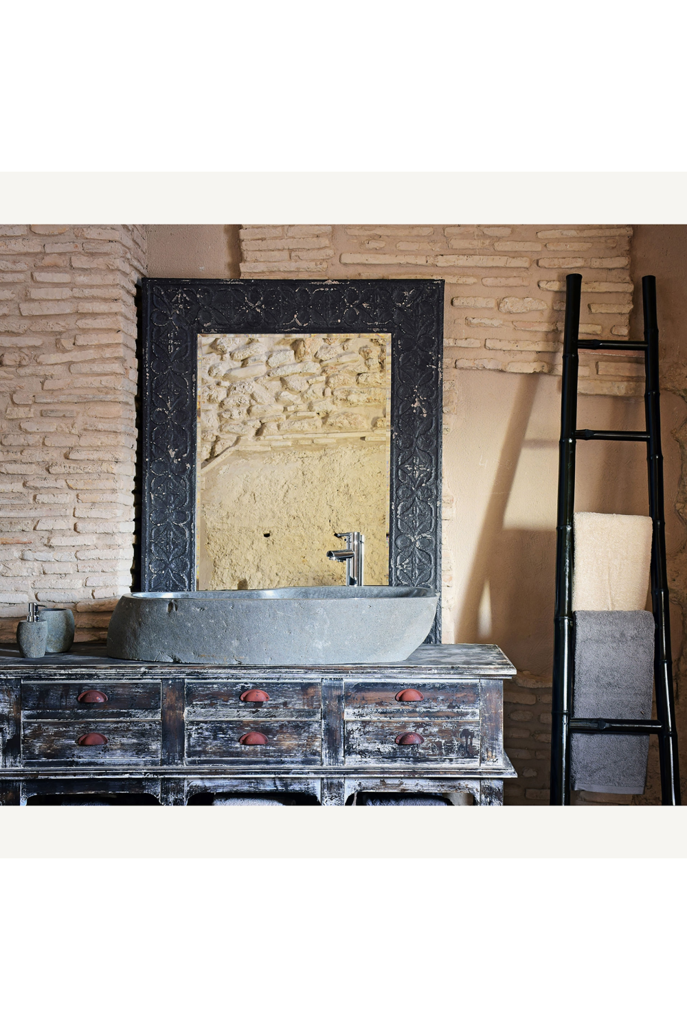 Gray Stone Bathroom Sink | Vical Home Aquarium | Oroa.com