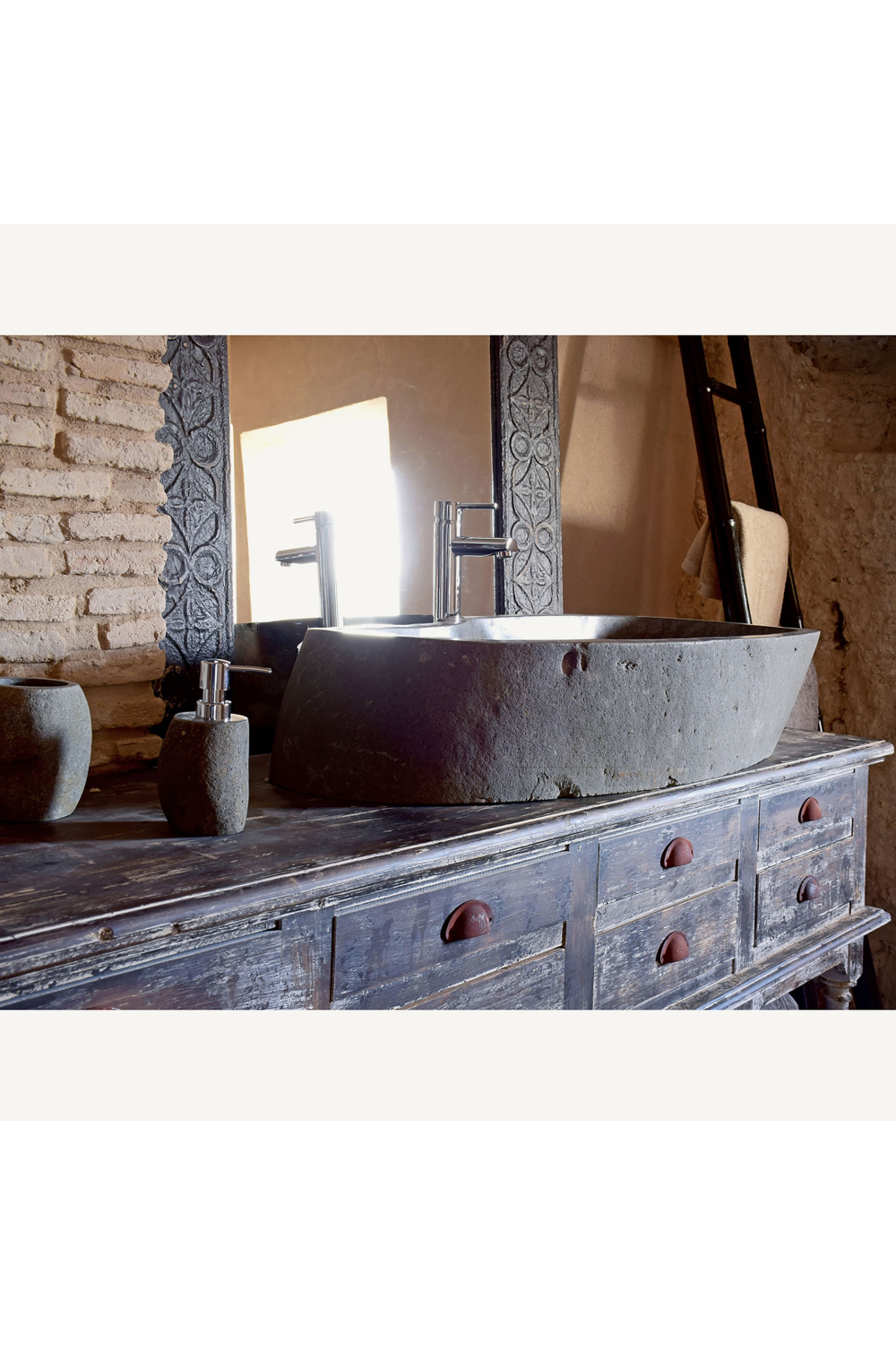 Gray Stone Bathroom Sink | Vical Home Aquarium | Oroa.com