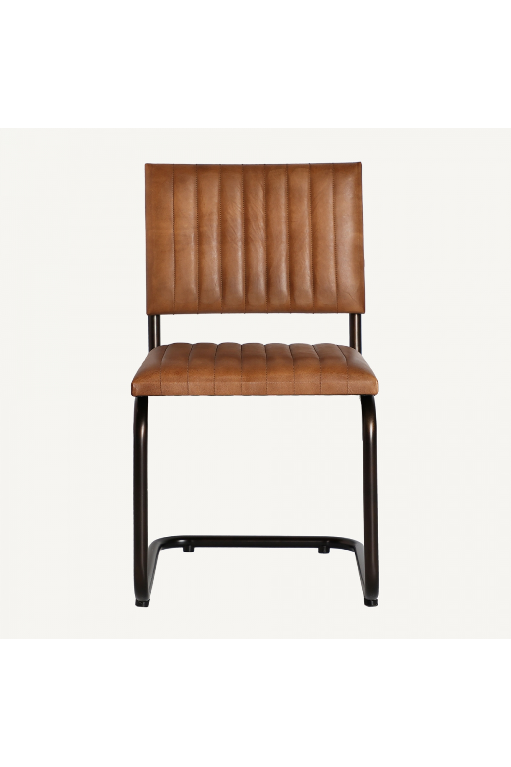 Brown Leather Cantilevered Accent Chair | Vical Home Chadron | Oroa.com