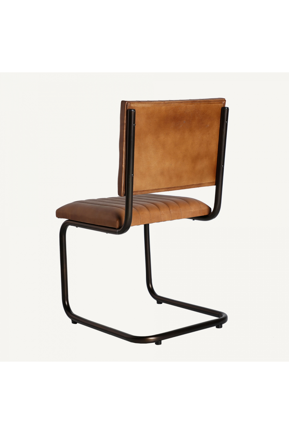 Brown Leather Cantilevered Accent Chair | Vical Home Chadron | Oroa.com