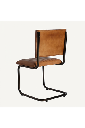 Brown Leather Cantilevered Dining Chair | Vical Home Chadron | Oroa.com