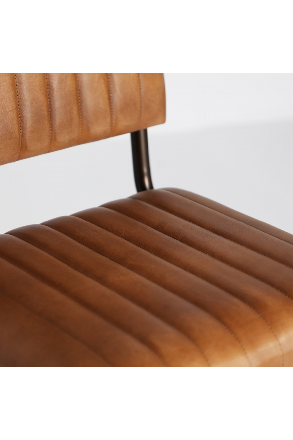 Brown Leather Cantilevered Accent Chair | Vical Home Chadron | Oroa.com