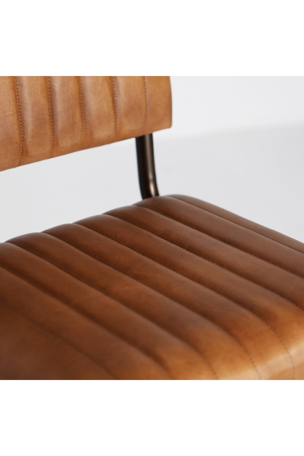 Brown Leather Cantilevered Dining Chair | Vical Home Chadron | Oroa.com