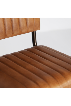 Brown Leather Cantilevered Dining Chair | Vical Home Chadron | Oroa.com