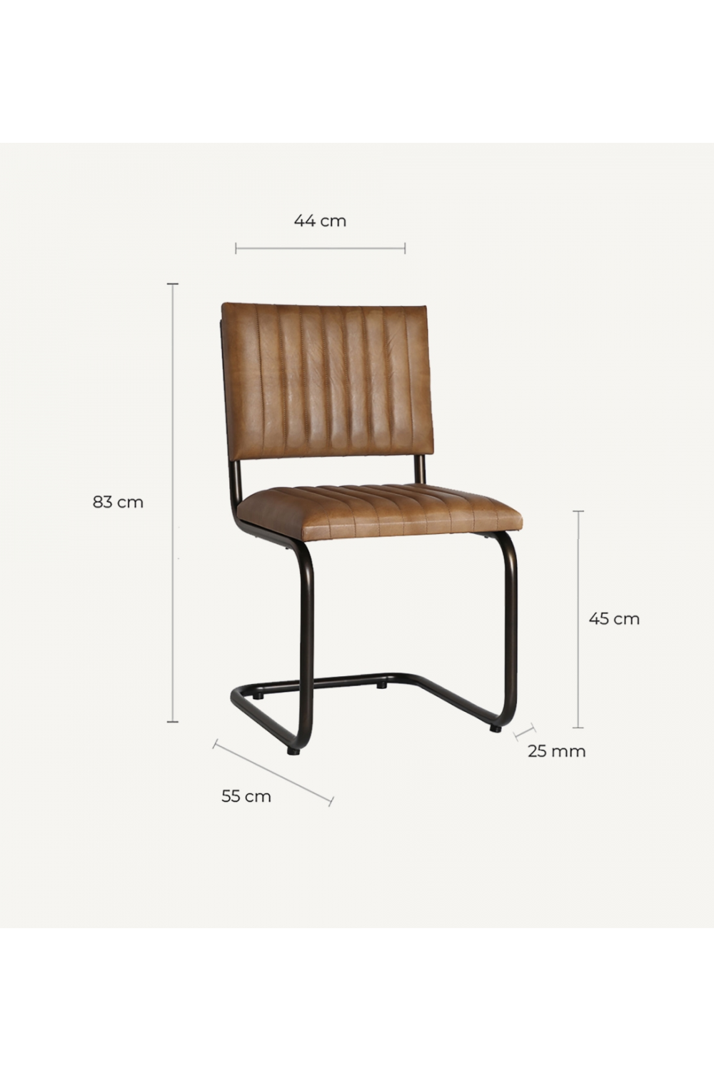 Brown Leather Cantilevered Accent Chair | Vical Home Chadron | Oroa.com