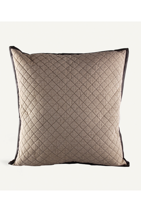 Taupe Cotton Hemmed Cushion | Vical Home Oliver | Oroa.com