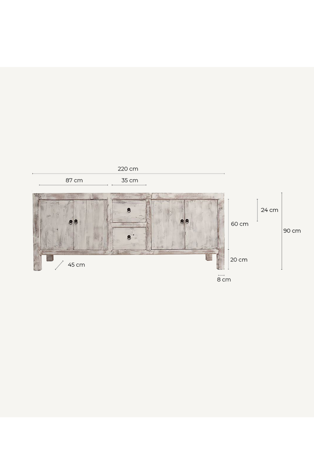 Off-White Pine Sideboard | Vical Home Baratti | Oroa.com