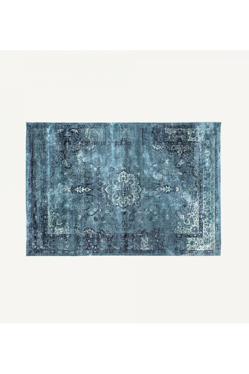 Turquoise Viscose Area Rug 9'6" x 6'6" | Vical Home Mirta | Oroa.com