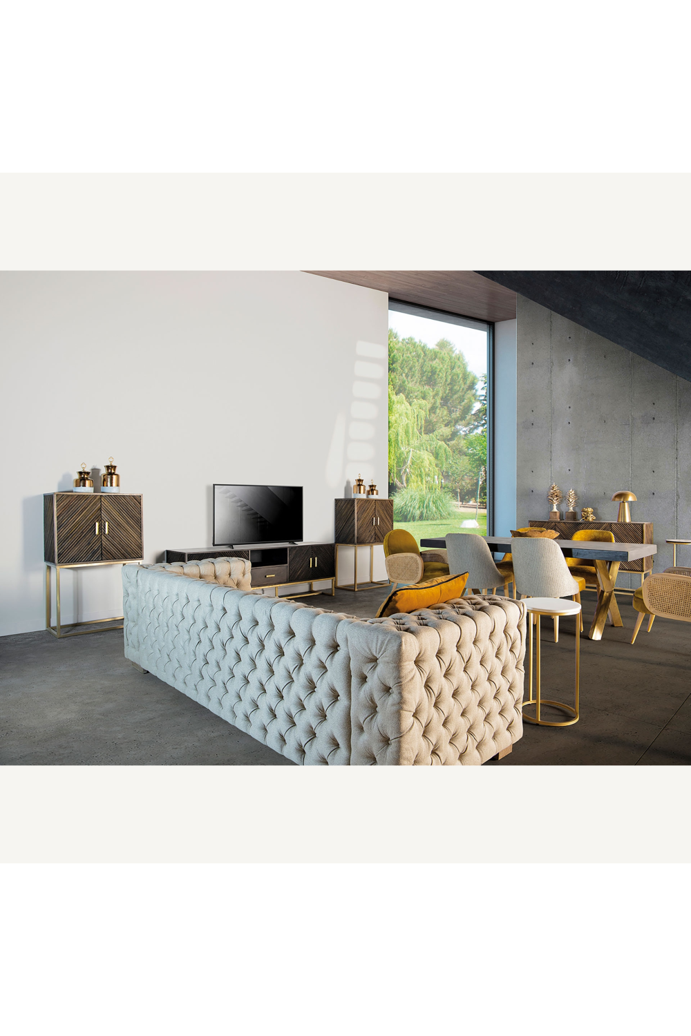 Gold 2-Door Bar Cabinet | Vical Home Kraj | Oroa.com