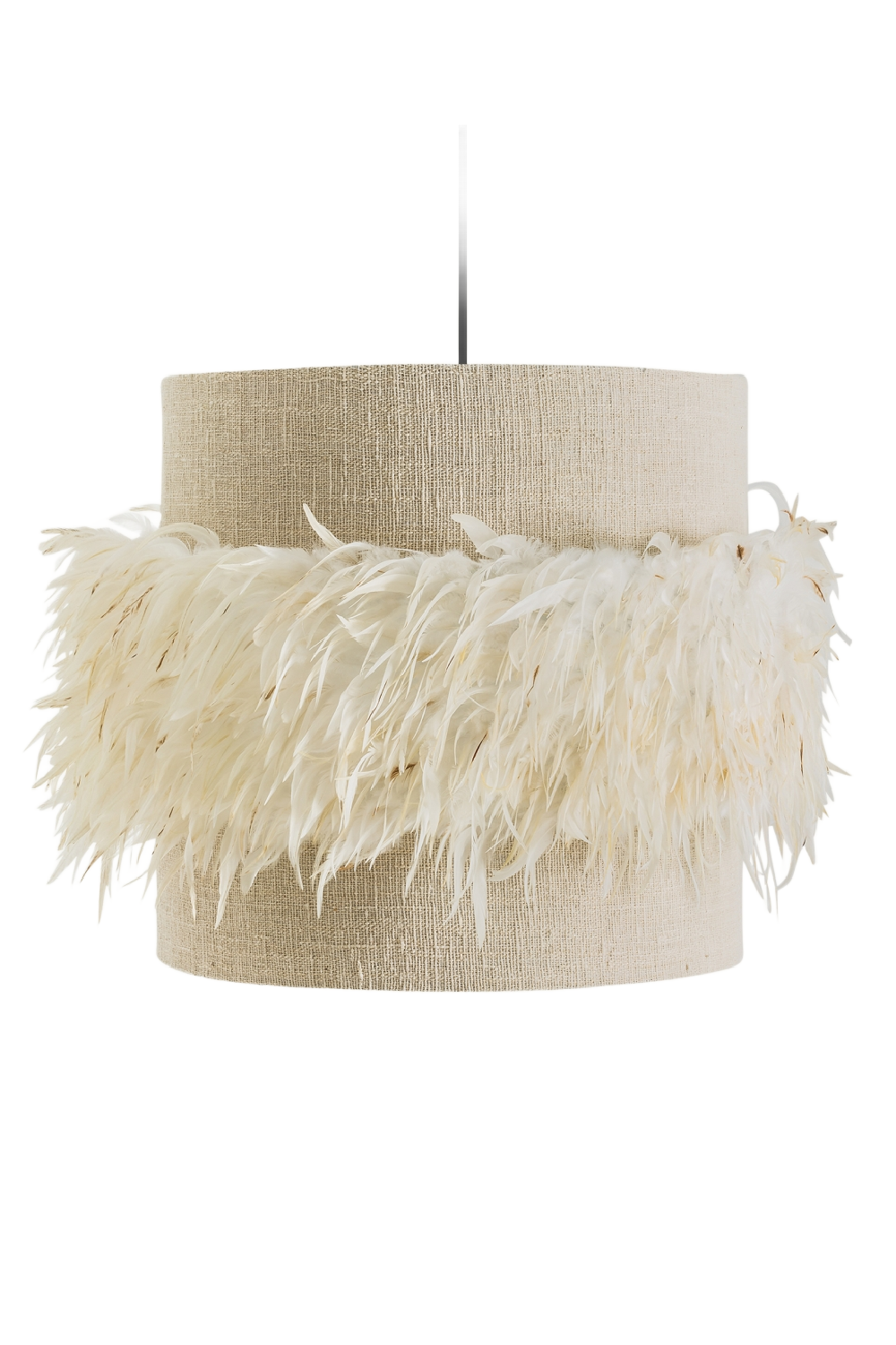 Cream Feather Hanging Lamp | Vical Home Airole | Oroa.com