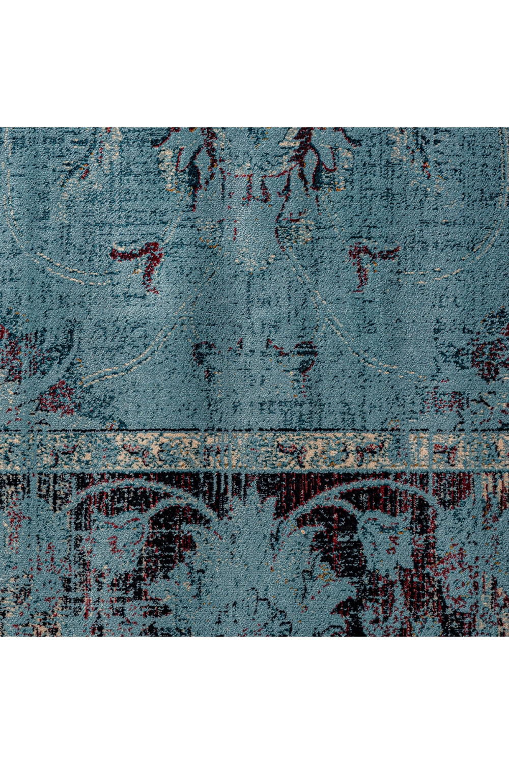 Turquoise Floral Area Rug 7'6" x 5' Suyay Rug | Oroa.com