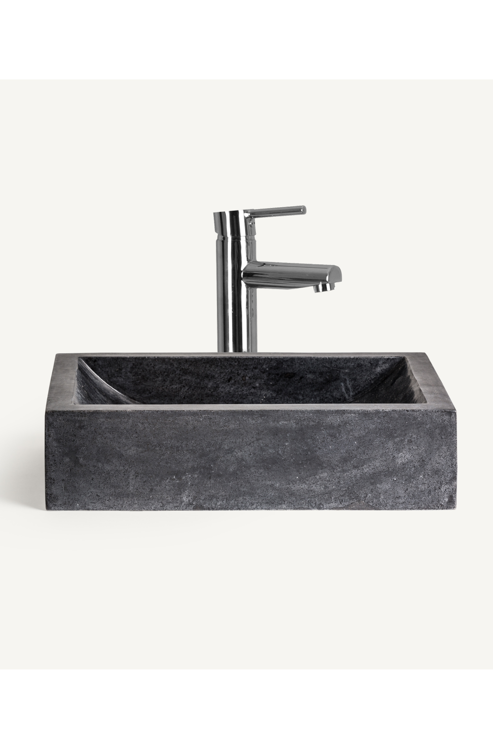 Black Stone Rectangular Bathroom Sink | Vical Home Haumea | Oroa.com