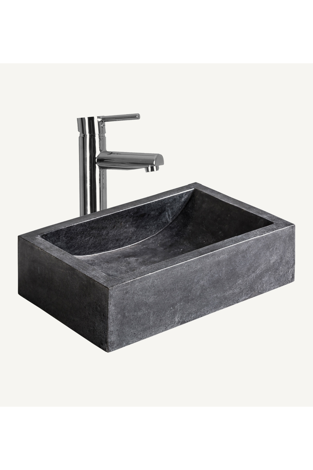 Black Stone Rectangular Bathroom Sink | Vical Home Haumea | Oroa.com