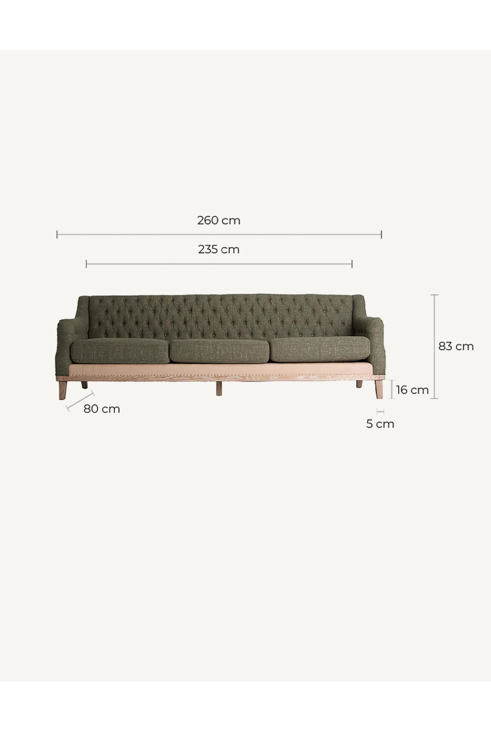 Green Tufted Sofa | Vical Home Oze | Oroa.com