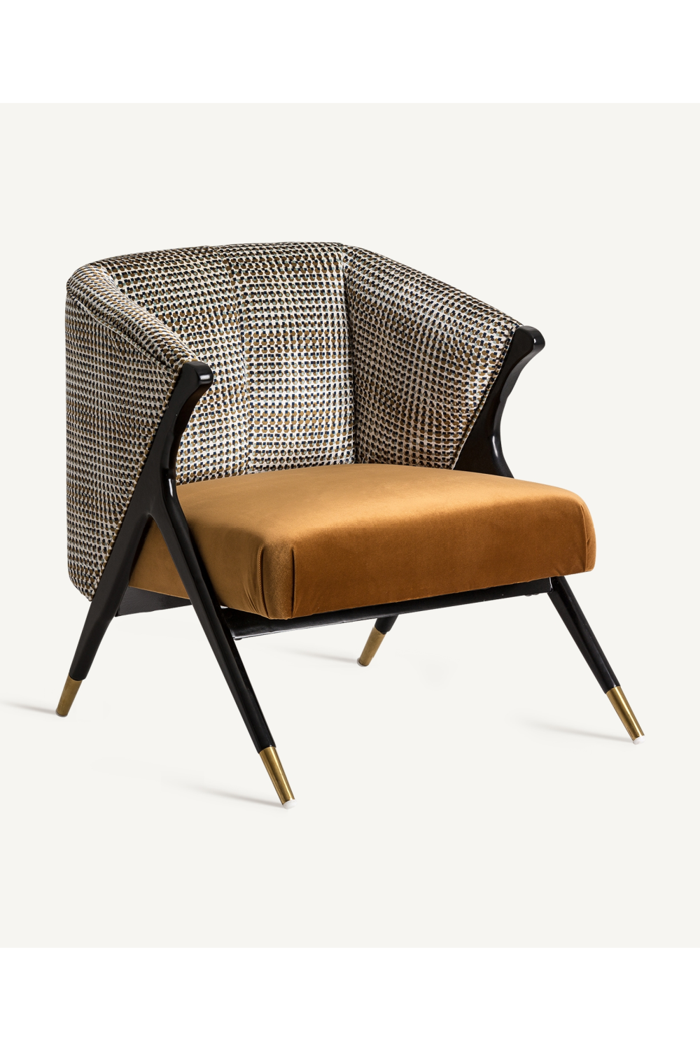 Ocher Velvet Seat Armchair | Vical Home Brillon | Oroa.com