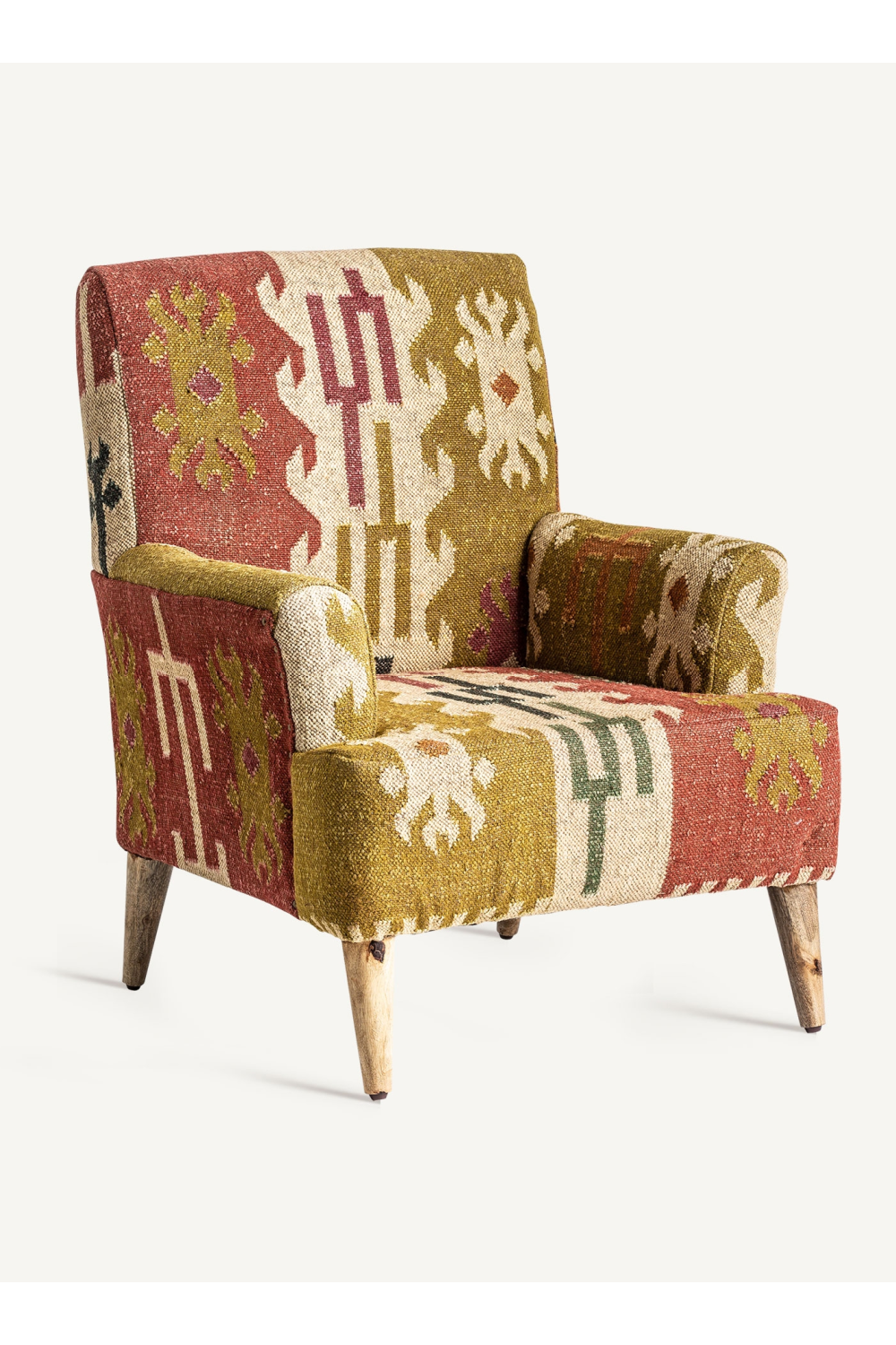 Kilim Print Jute Armchair | Vical Home Sveta | Oroatrade.com