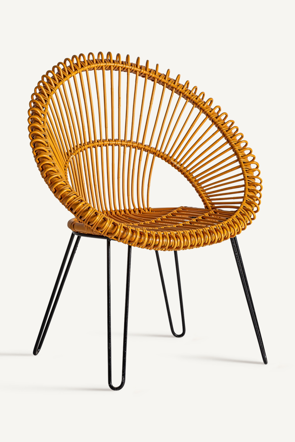 Yellow Rattan Round Armchair | Vical Home Alfta | Oroa.com