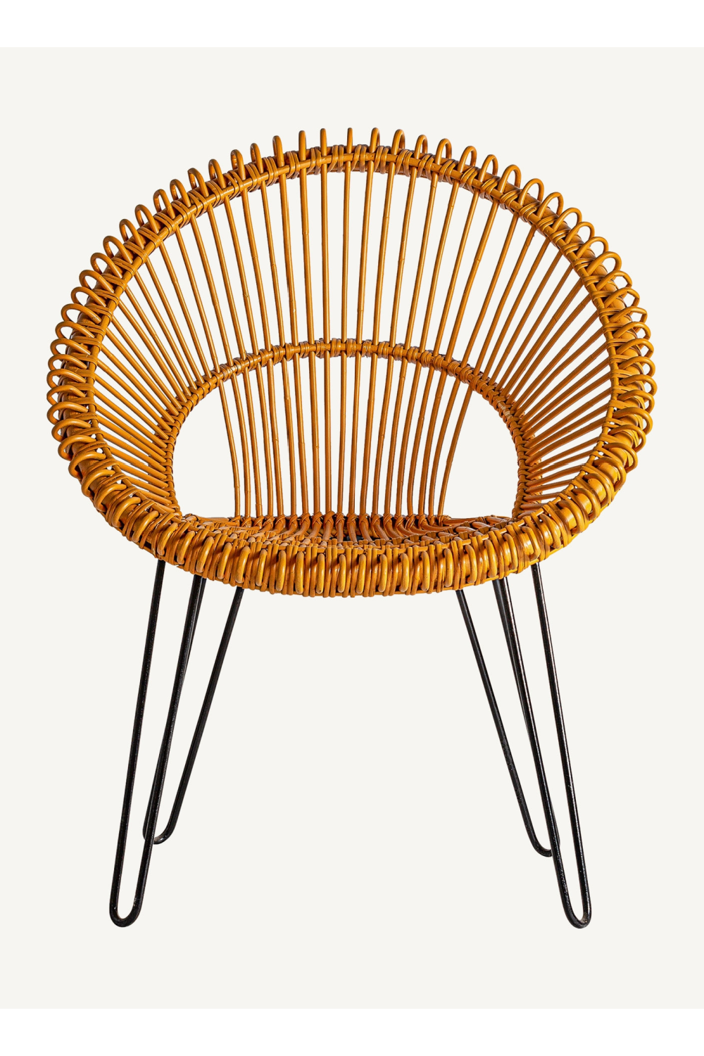 Yellow Rattan Round Armchair | Vical Home Alfta | Oroa.com