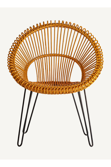 Yellow Rattan Round Armchair | Vical Home Alfta | Oroa.com