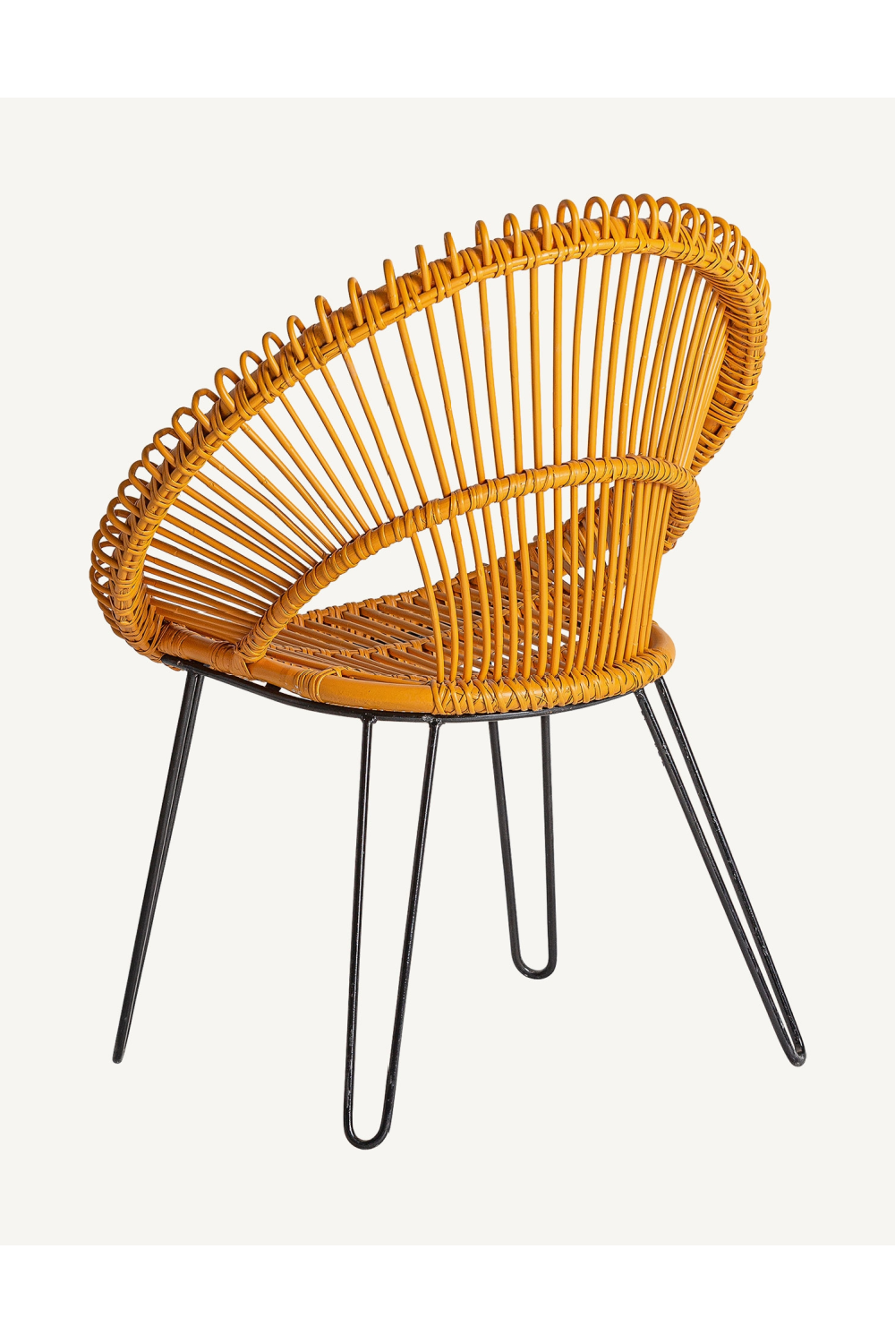 Yellow Rattan Round Armchair | Vical Home Alfta | Oroa.com