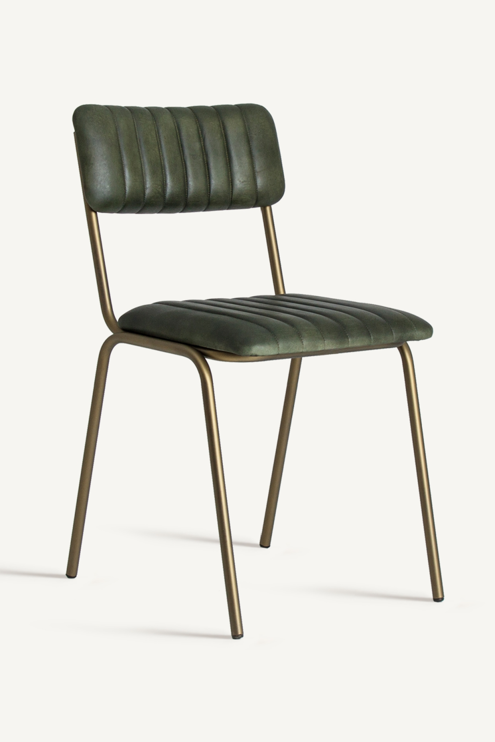 Green Leather Chanelled Dining Chair | Vical Home Chadron | Oroa.com