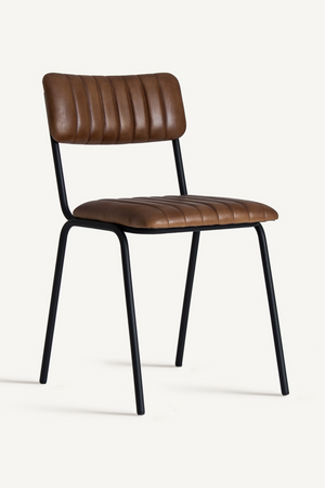 Brown Leather Padded Dining Chair | Vical Home Chadron | Oroa.com