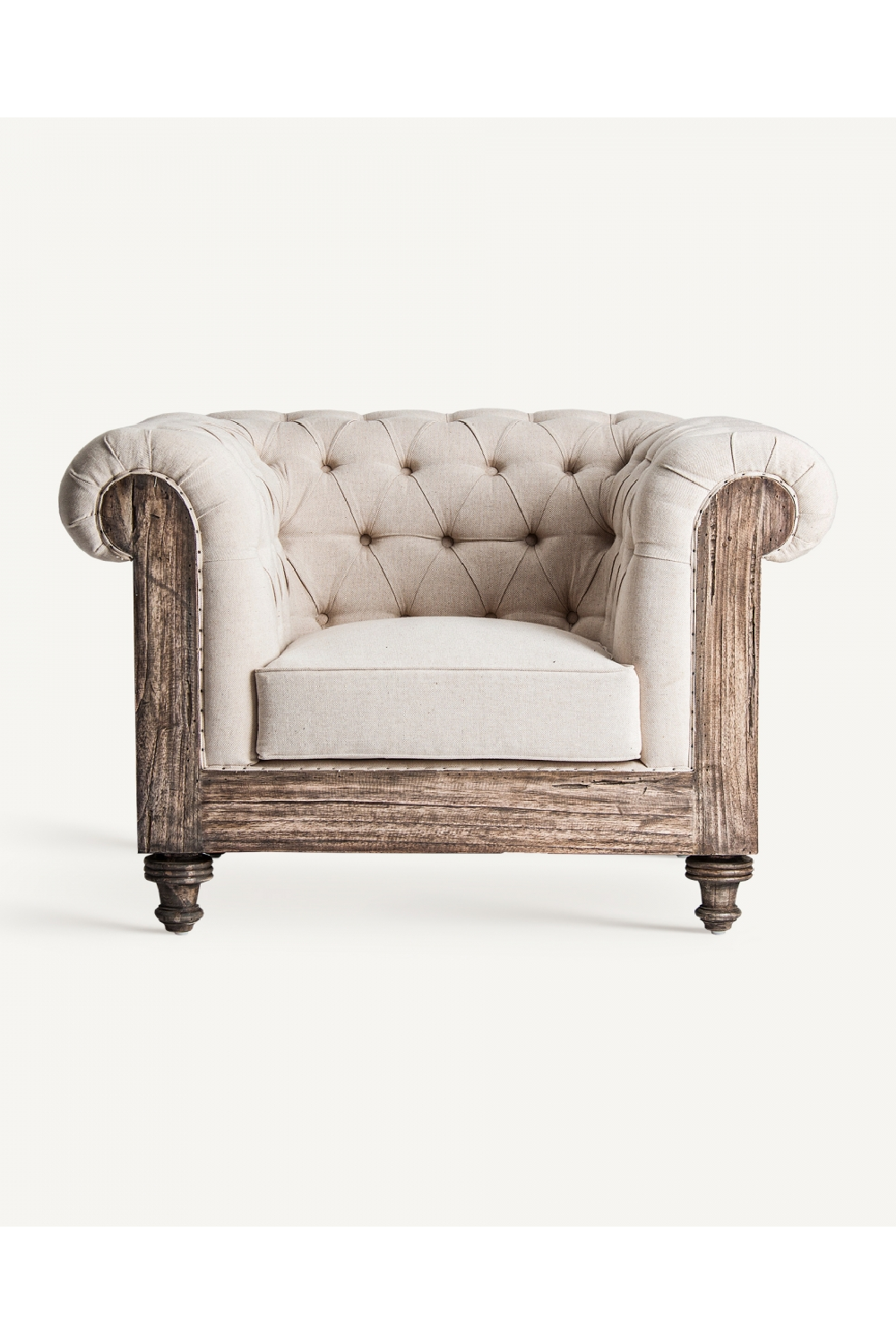   Beige Tufted Accent Armchair | Oroa.com