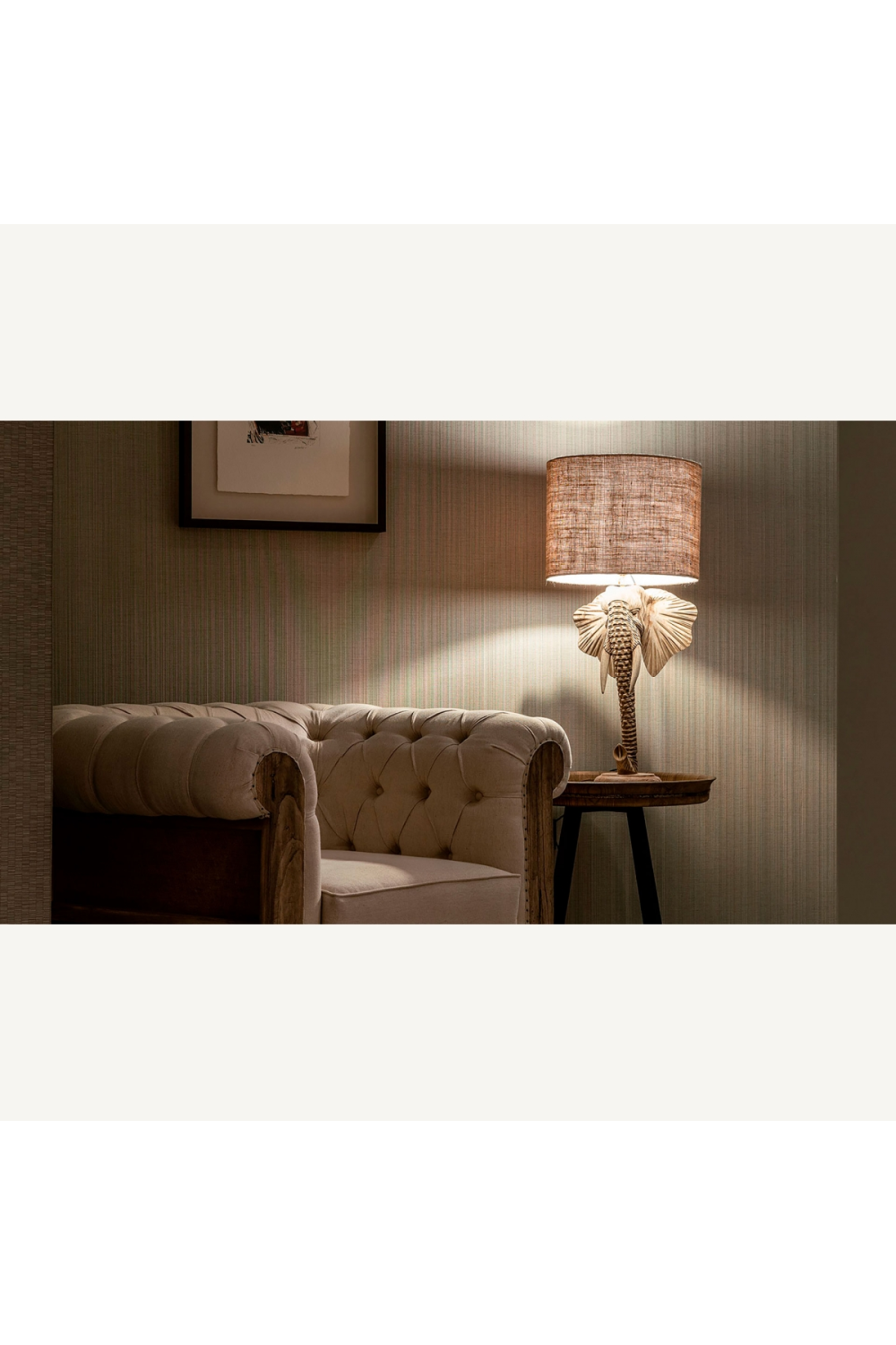   Beige Tufted Accent Armchair | Oroa.com