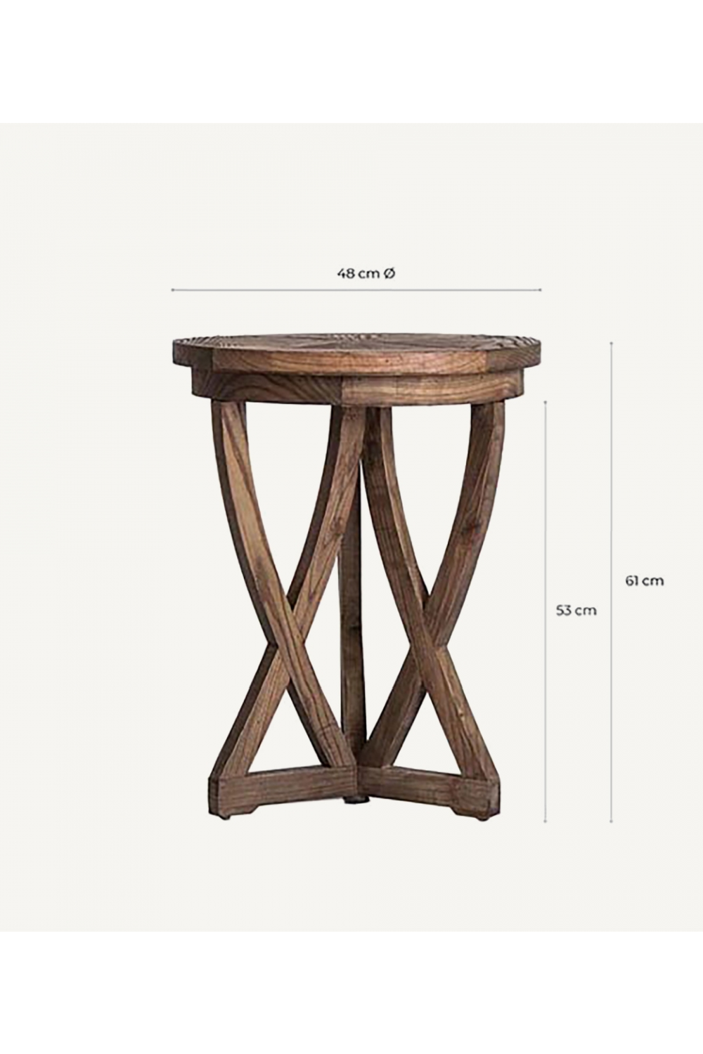 Crisscross Base Pine Side Table | Vical Home Chirlwe | Oroa.com