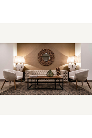 White Studded Barrel Armchair | Vical Home Neive | Oroa.com