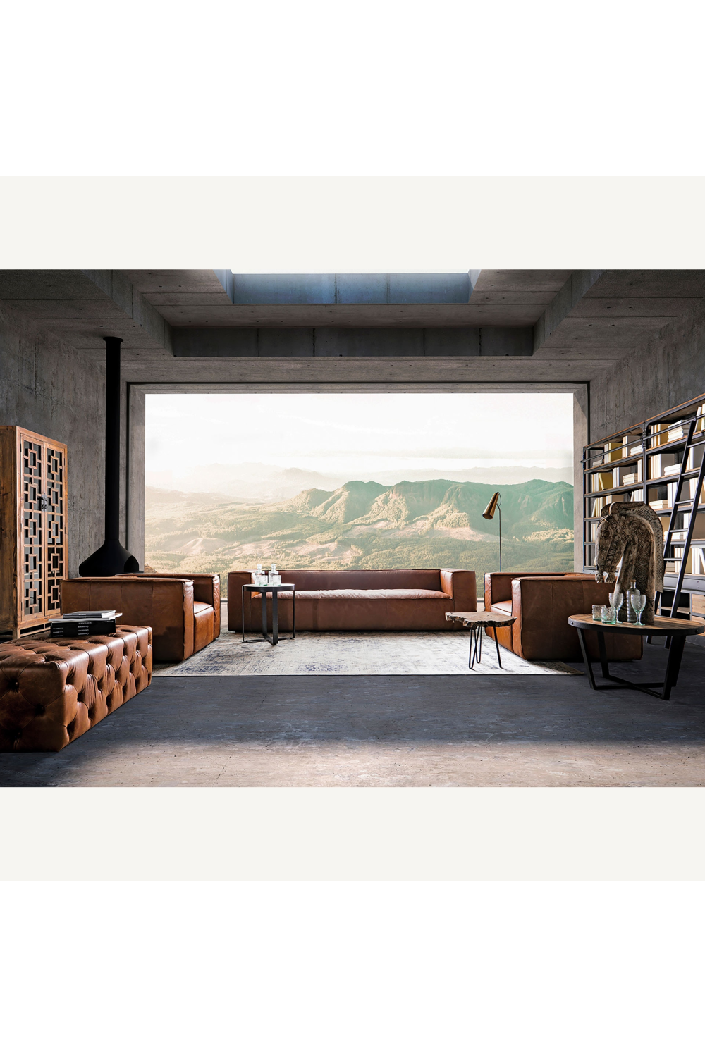 Brown Leather Sofa | Vical Home Kurza | Oroa.com