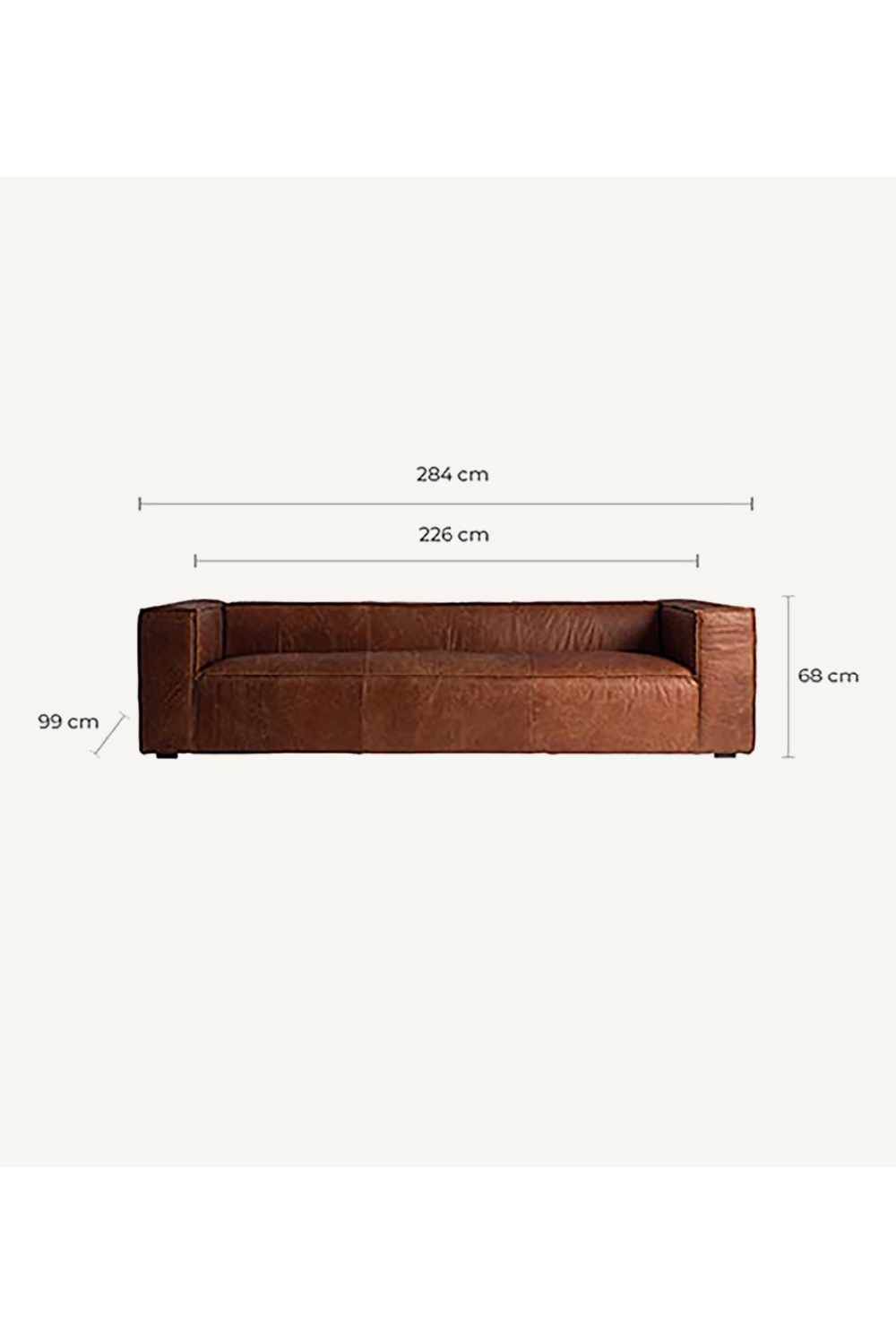Brown Leather Sofa | Vical Home Kurza | Oroa.com