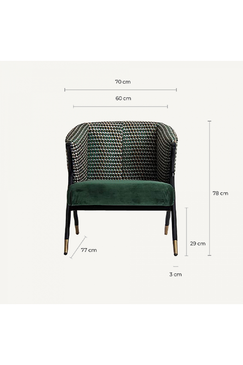 Modern Green Velvet Armchair | Vical Home Kelheim | Oroa.com