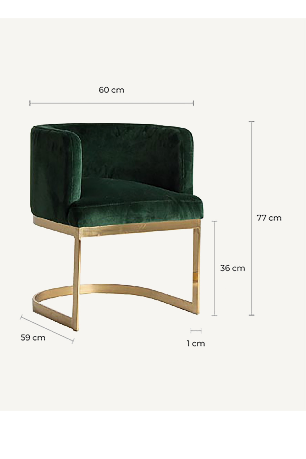 Green Velvet Cantilevered Accent Chair | Vical Home Betliar | Oroa.com