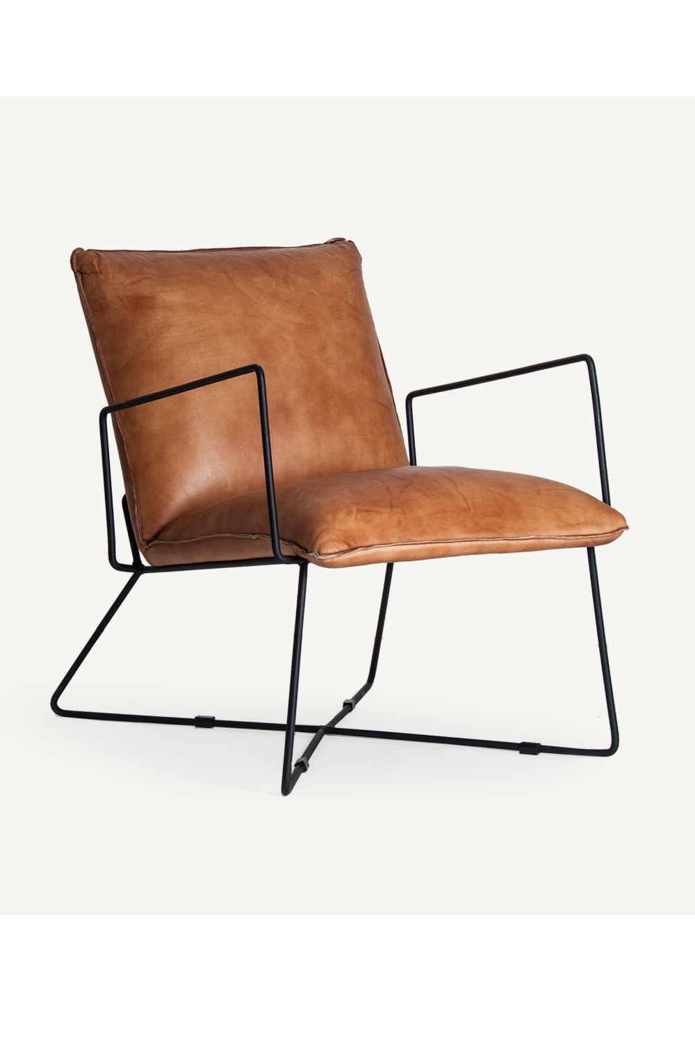Brown Leather Industrial Armchair | Vical Home Seney | Oroa.com