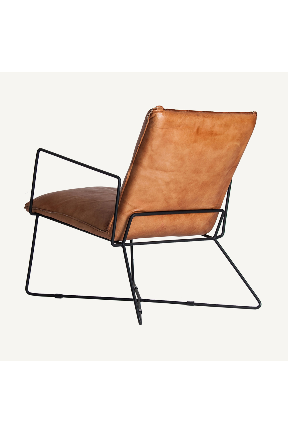 Brown Leather Industrial Armchair | Vical Home Seney | Oroatrade.com