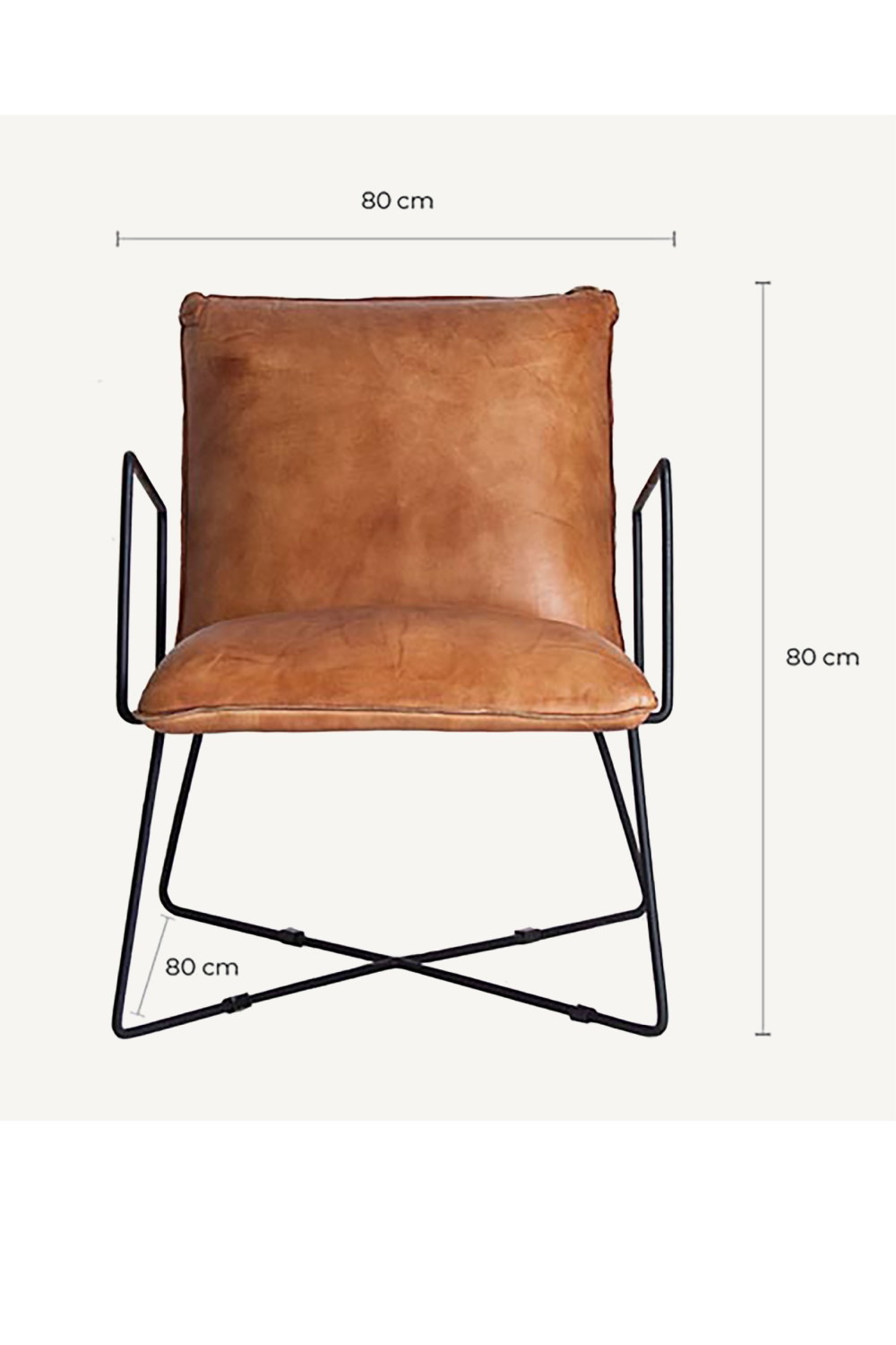 Brown Leather Industrial Armchair | Vical Home Seney | Oroatrade.com