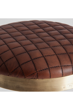 Brown Leather Round Stool | Vical Home Ottawa | Oroa.com