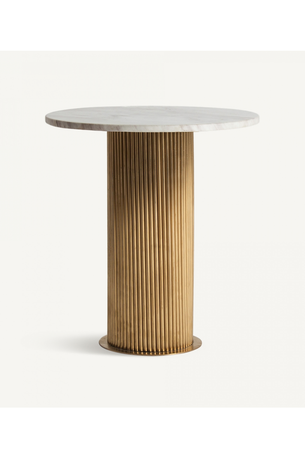 Gold Fluted Pedestal Side Table | Vical Home Coen | Oroa.com