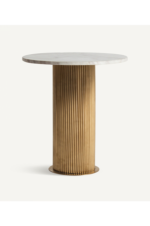 Gold Fluted Pedestal Side Table | Vical Home Coen | Oroa.com