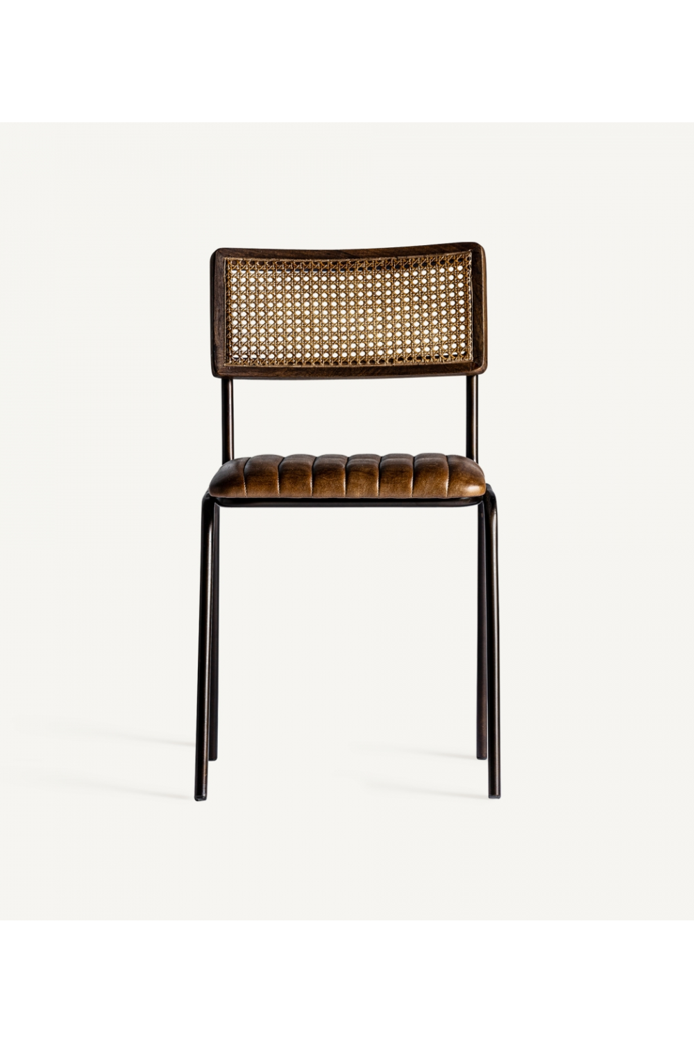 Brown Leather Seat Accent Chair | Vical Home Almstock | Oroa.com