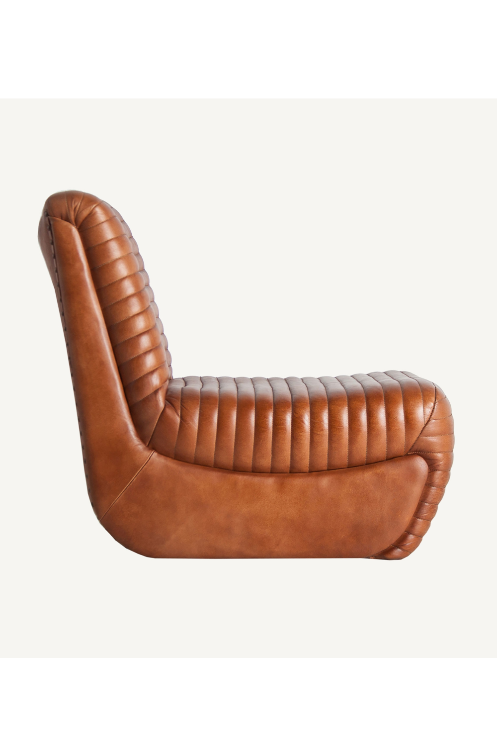 Brown Leather Chanelled Armchair | Vical Home Almstock | Oroa.com