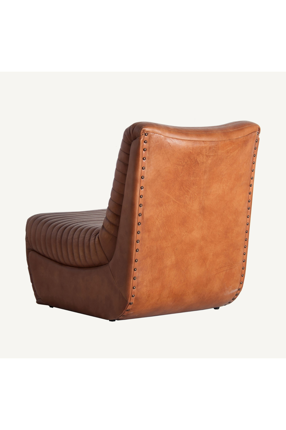 Brown Leather Chanelled Armchair | Vical Home Almstock | Oroa.com